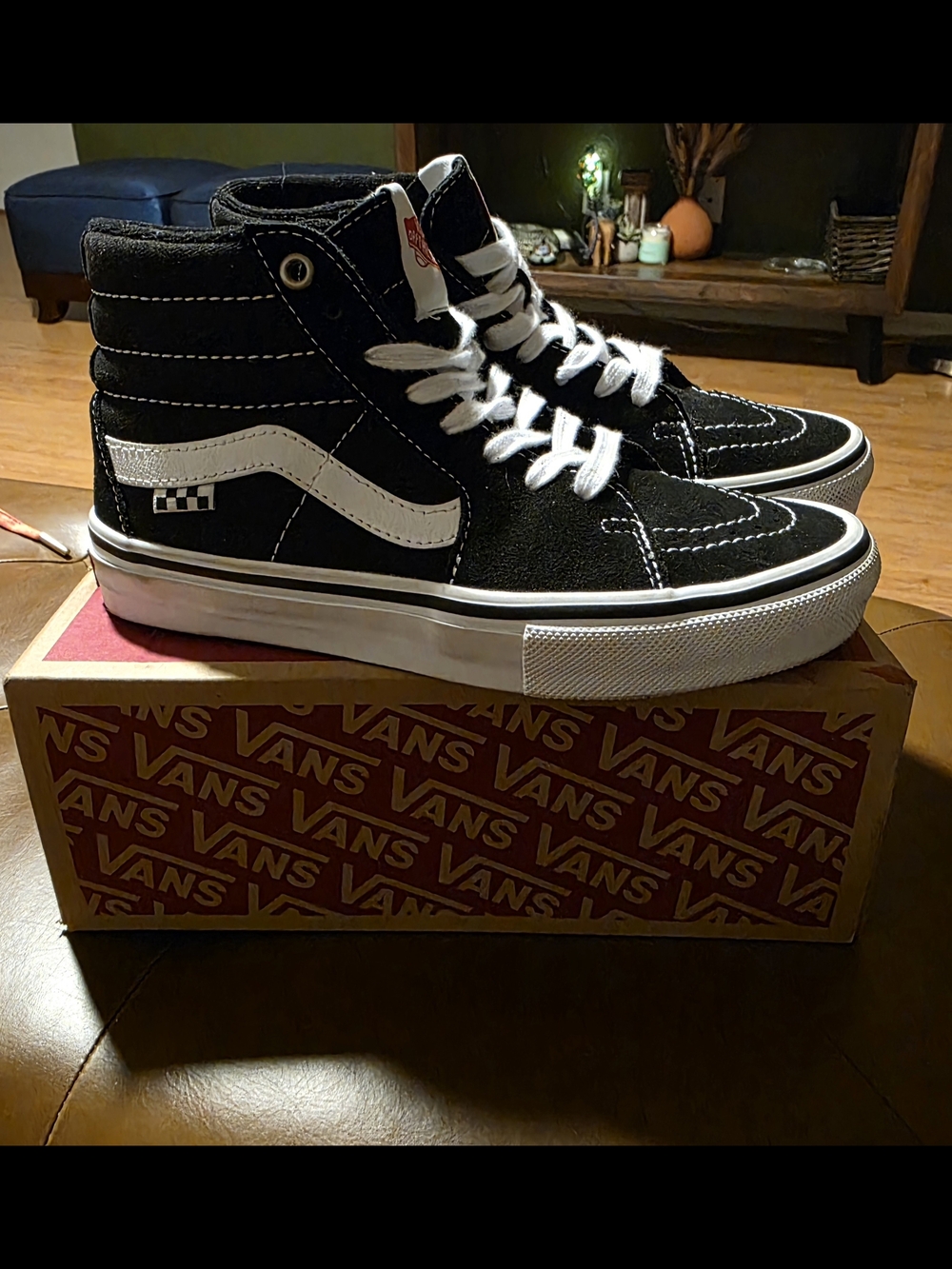 Vans Men’s Sk8-Hi Black & White High-Top Skate Shoes